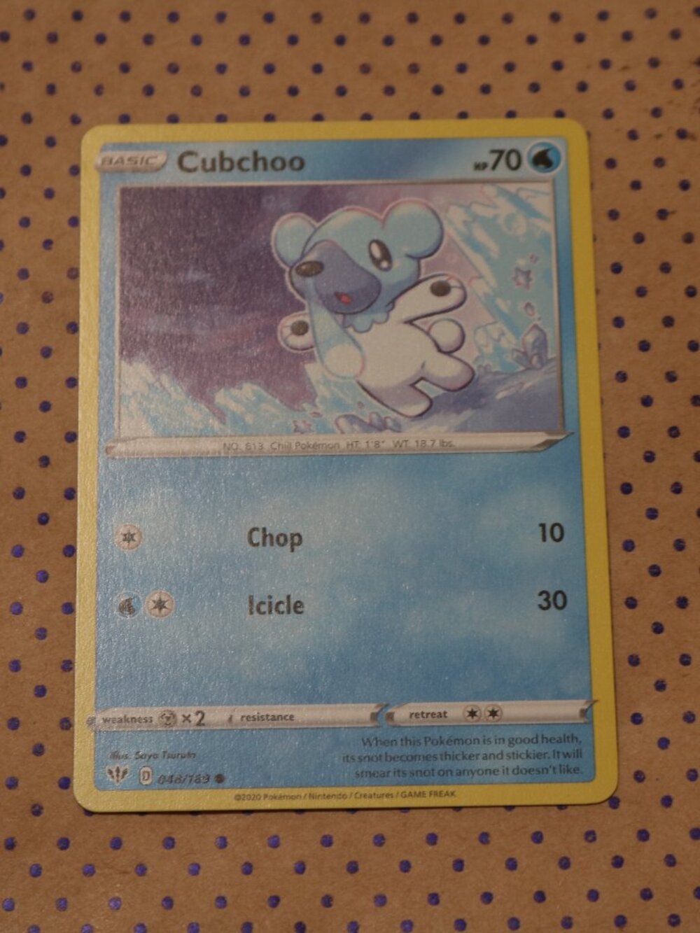 Cubchoo 048/189 Pokemon Card (2020)